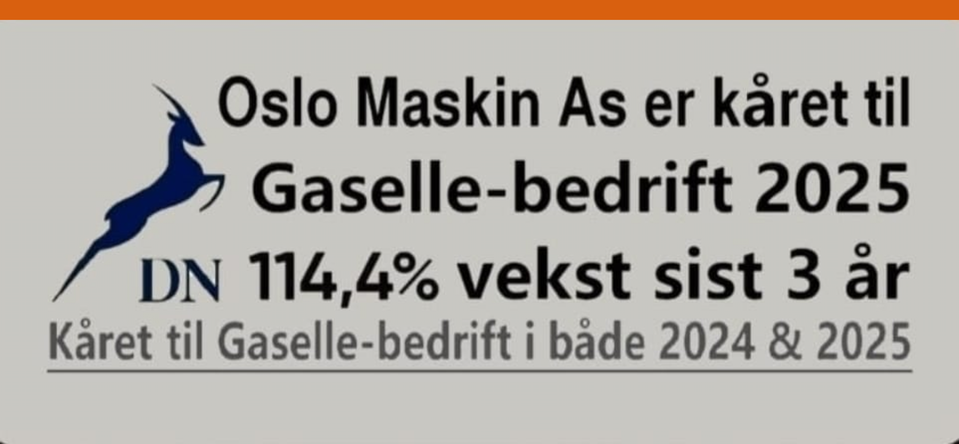 Oslo Maskin AS kåret til Gaselle-bedrift 2025